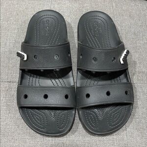 CROCS black Slides size 8